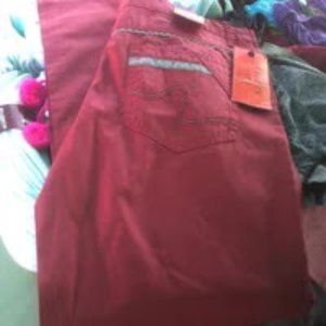 Men's Red Leather Pants